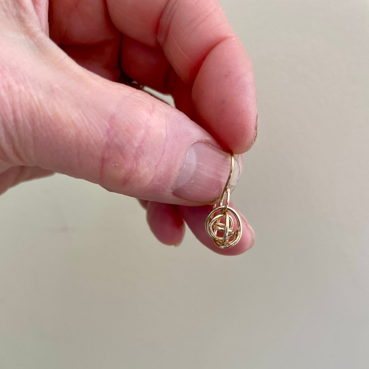 medium size gold fill knot earring