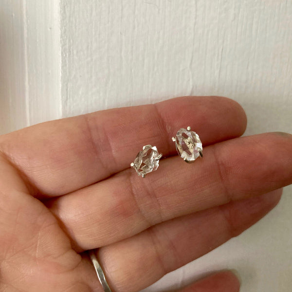 Large Herkimer Stud earrings on hand