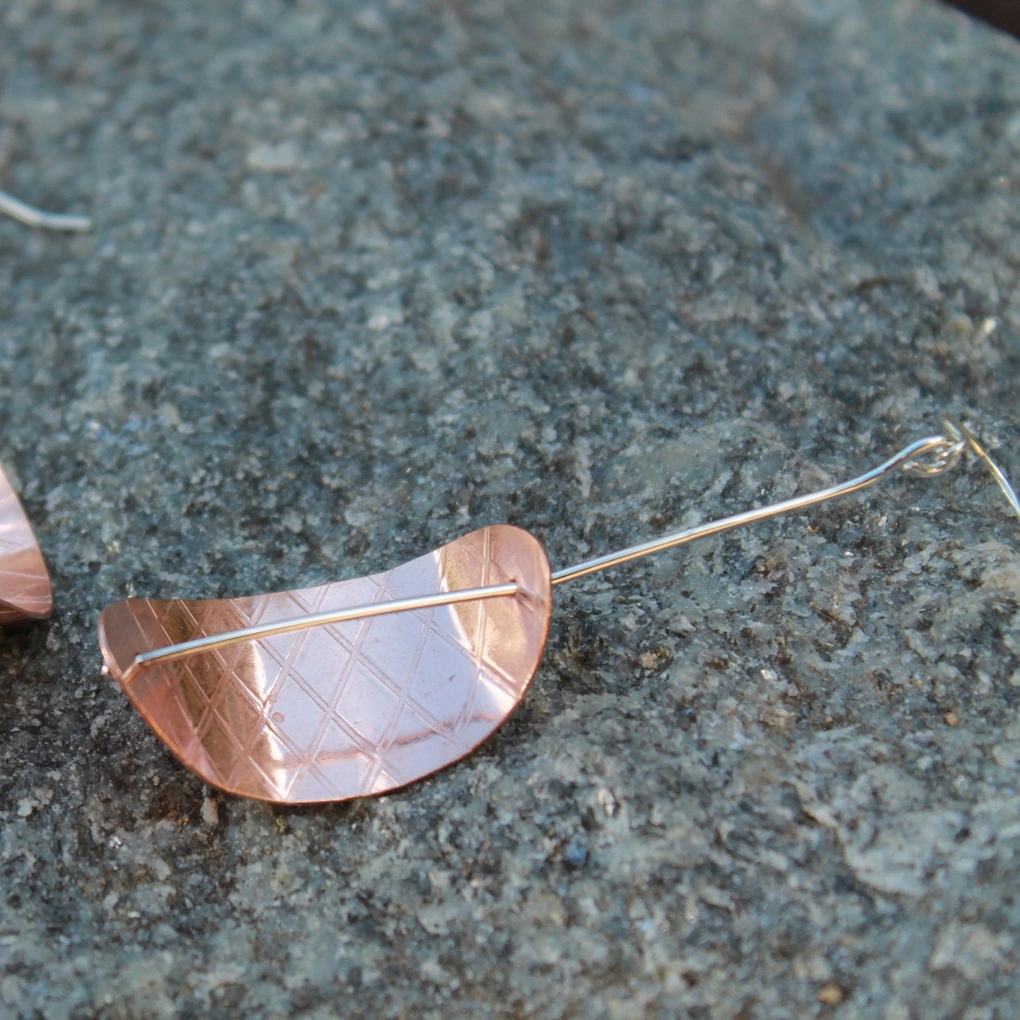 Copper and Silver Sculptural Earrings