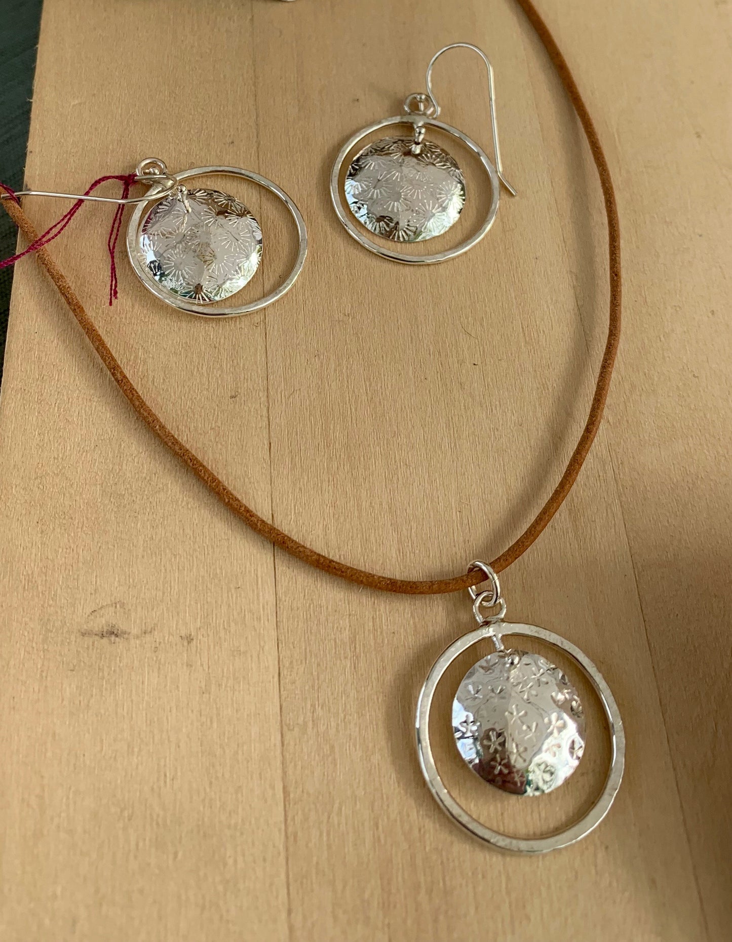 Sterling Silver Dome Earrings, Sunburst or Star Stamping