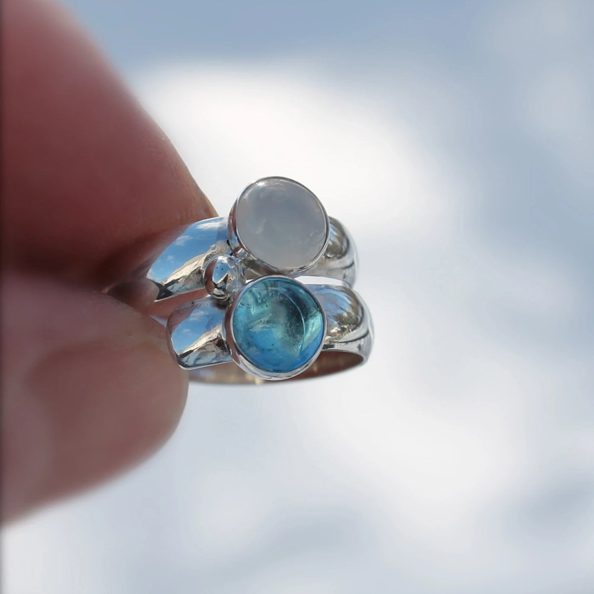Two Stone Birthstone Ring "Fairy Tale Ring"