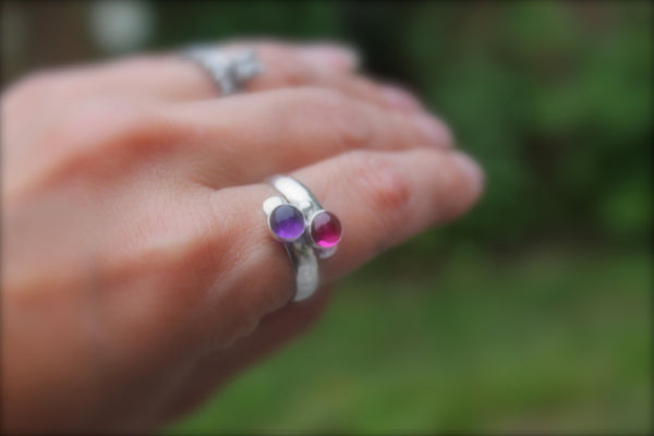 Two Stone Birthstone Ring "Fairy Tale Ring"