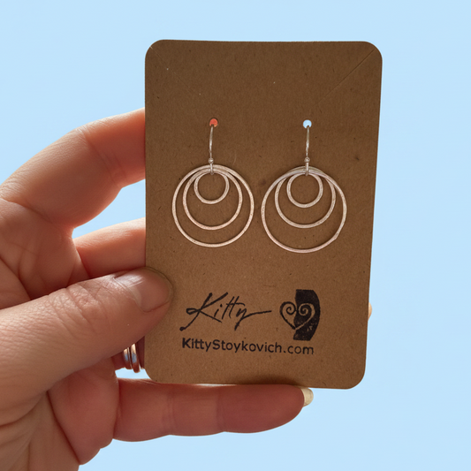 Three Circles Earrings in Sterling Silver