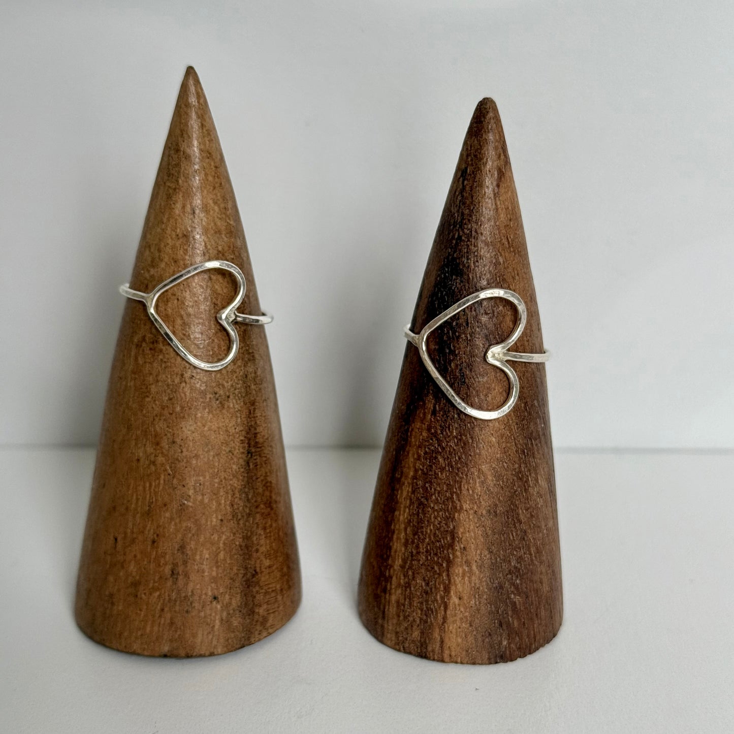 Sideways Heart Ring in Silver