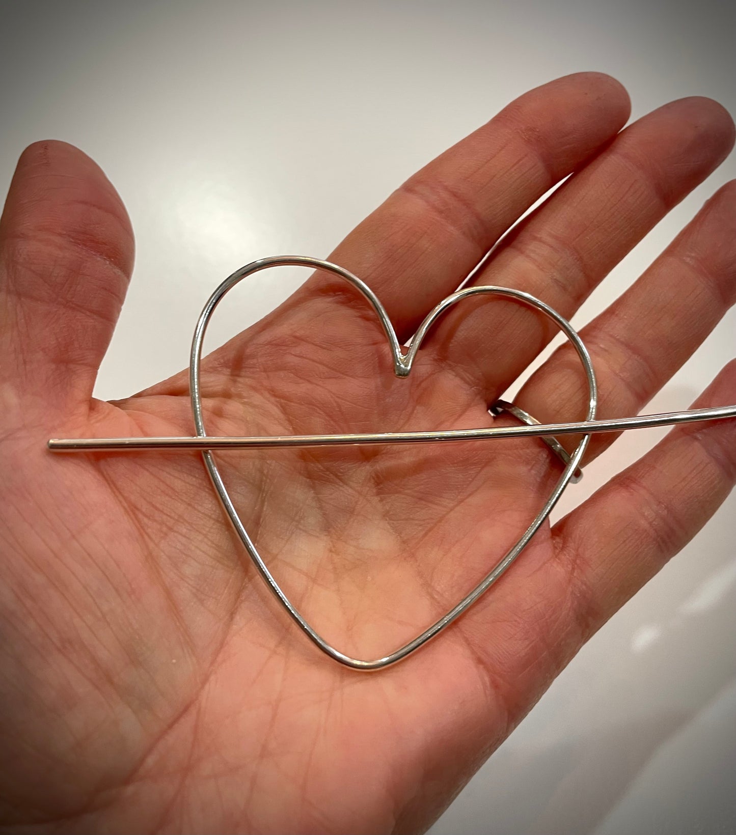 Heart Hair Pin in Sterling