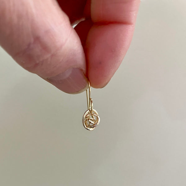Gold Tumbleweed Knot Dangle Earrings