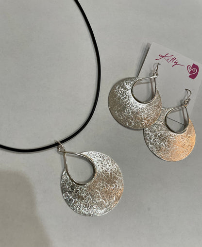 Large Silver Cut Out Teardrop Pendant on Chain or Leather