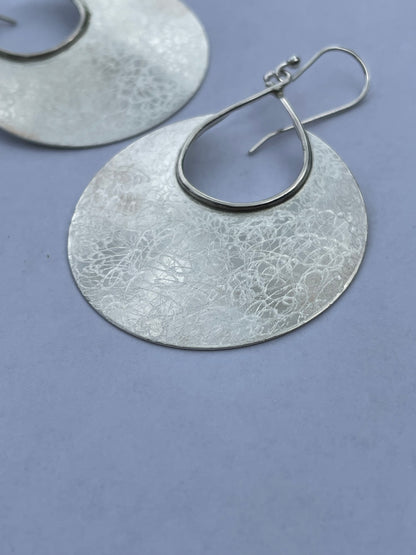 Large Silver Cut Out Teardrop Pendant on Chain or Leather