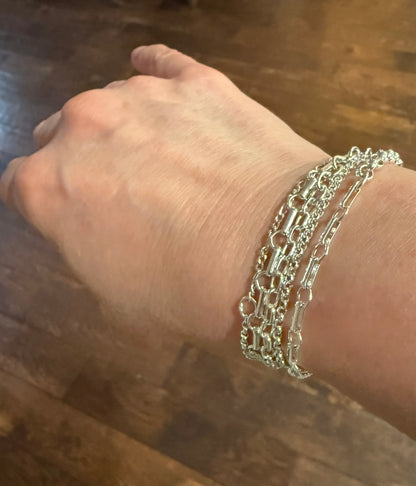 Mixed Link Chain in Sterling Silver