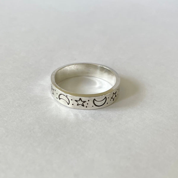 Moon and Stars ring profile