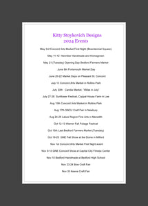 Kitty's Event schedule for May through November 2024