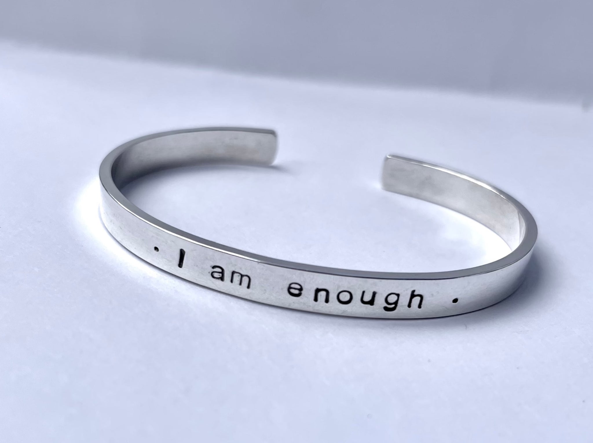 I am enough silver cuff bracelet