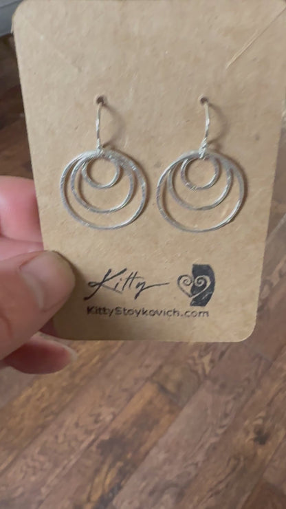 Three Circles Earrings in Sterling Silver