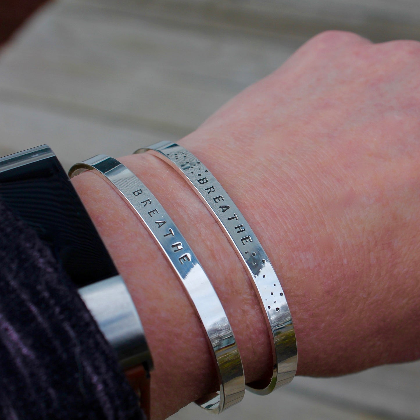 Cuff Bracelet with a Word of Your Choice in Silver