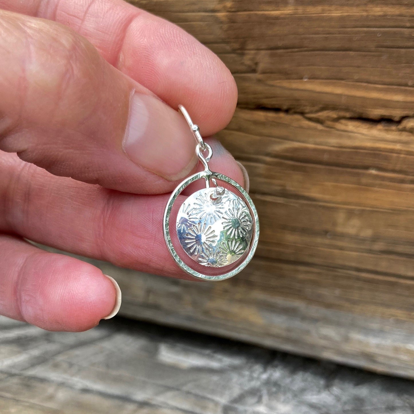 Floating Dome Circle Earrings