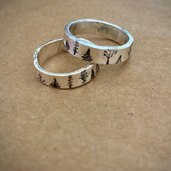 Two Trees Rings in silver