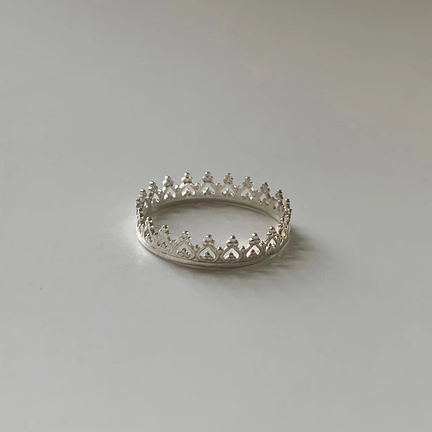 Crown Ring with Heart Design