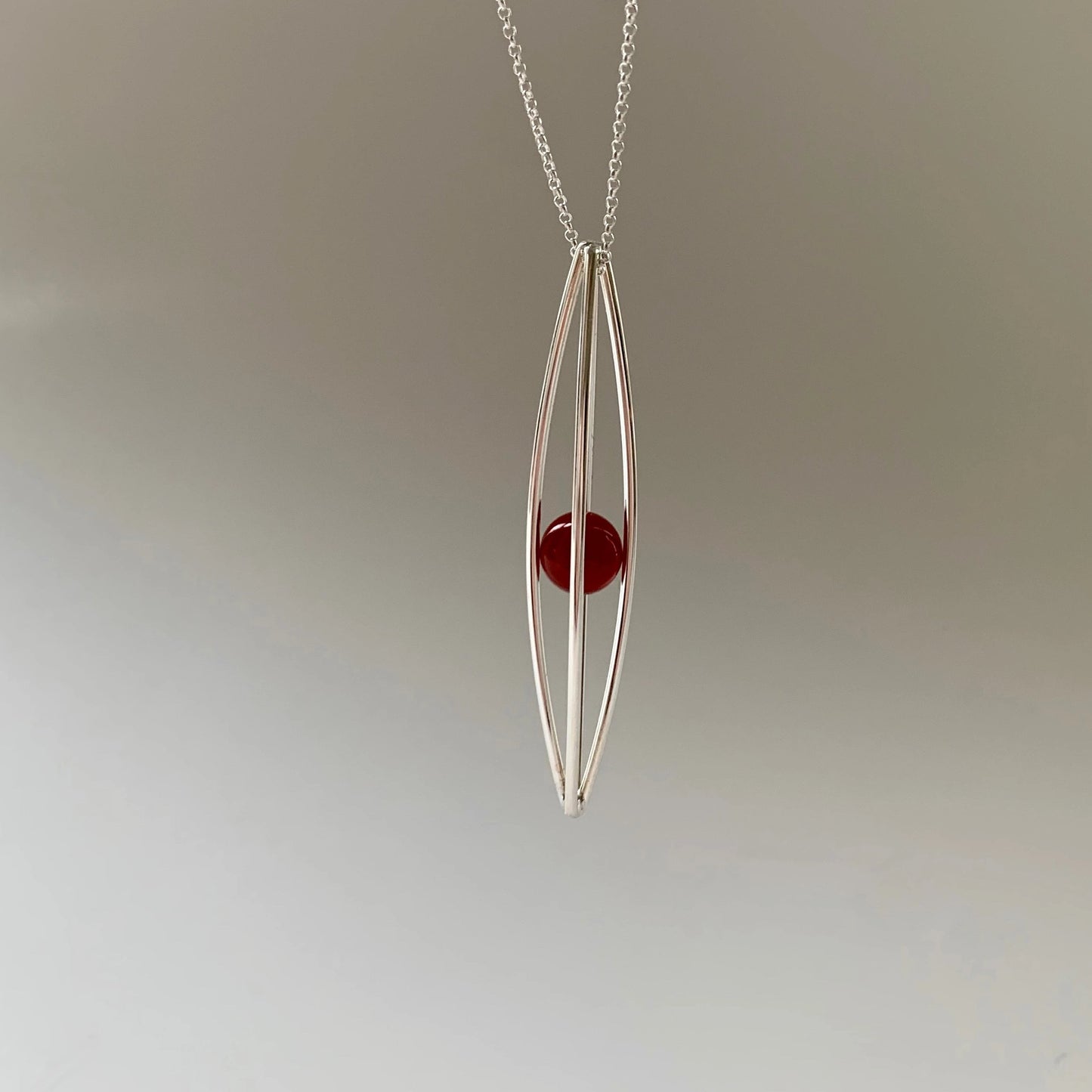 Captured Gemstone Sphere Pendant