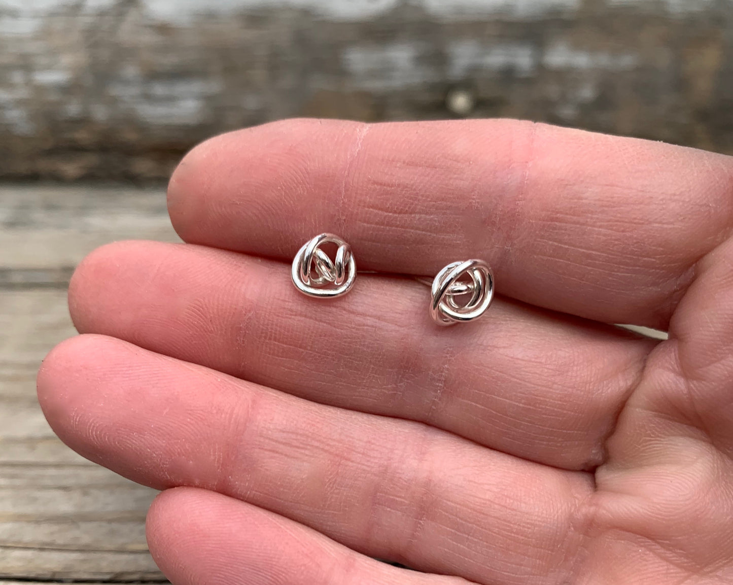 Knot Post Earrings in Sterling Silver