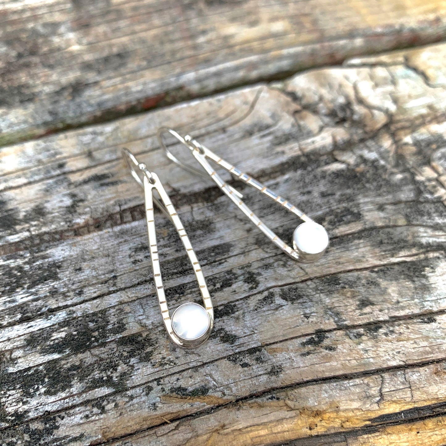 Teardrop Moonstone Silver Earrings