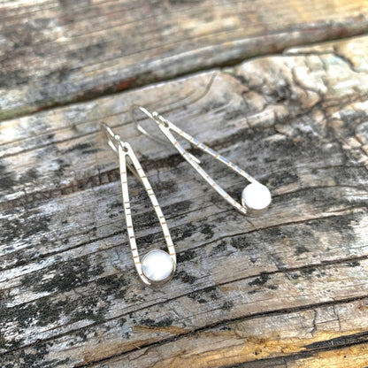Teardrop Moonstone Silver Earrings