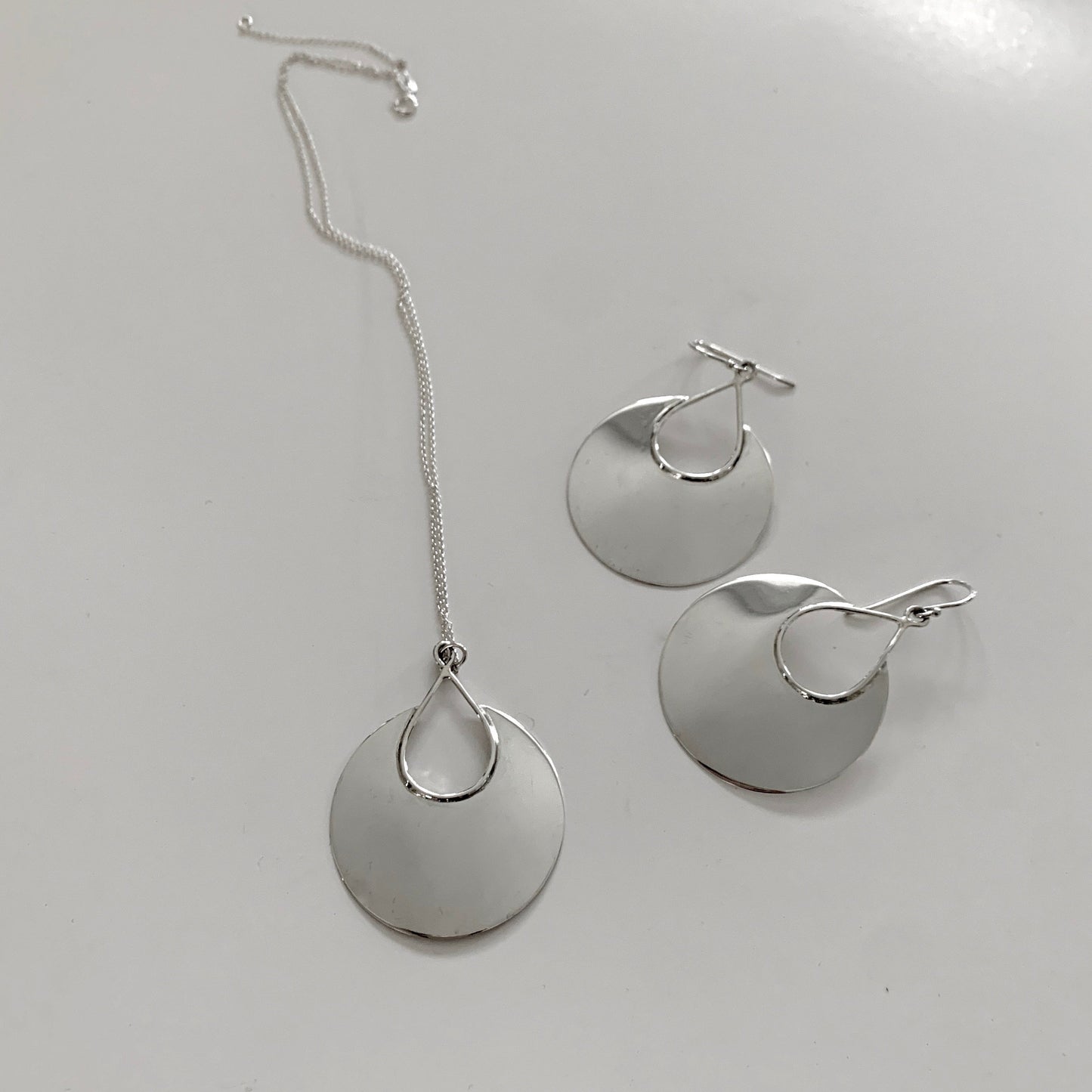 Large Silver Cut Out Teardrop Pendant on Chain or Leather