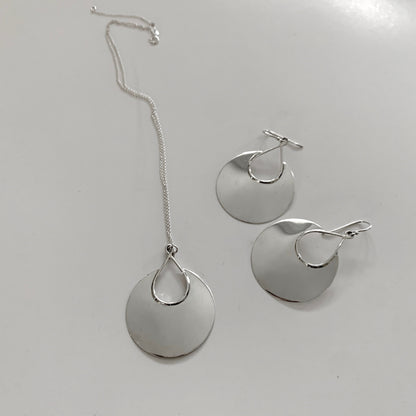 Large Silver Cut Out Teardrop Pendant on Chain or Leather