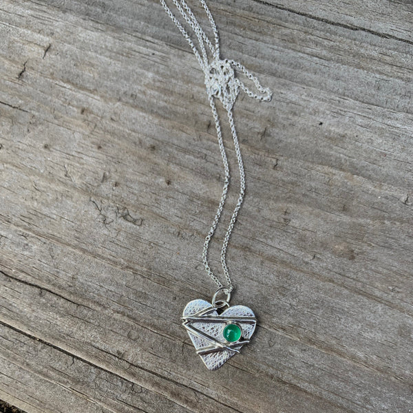 Mended Heart with Emerald
