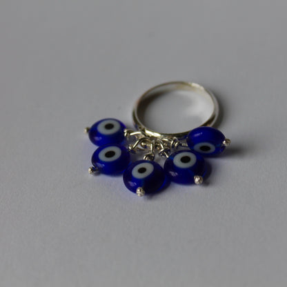 Blue Evil Eyes Ring