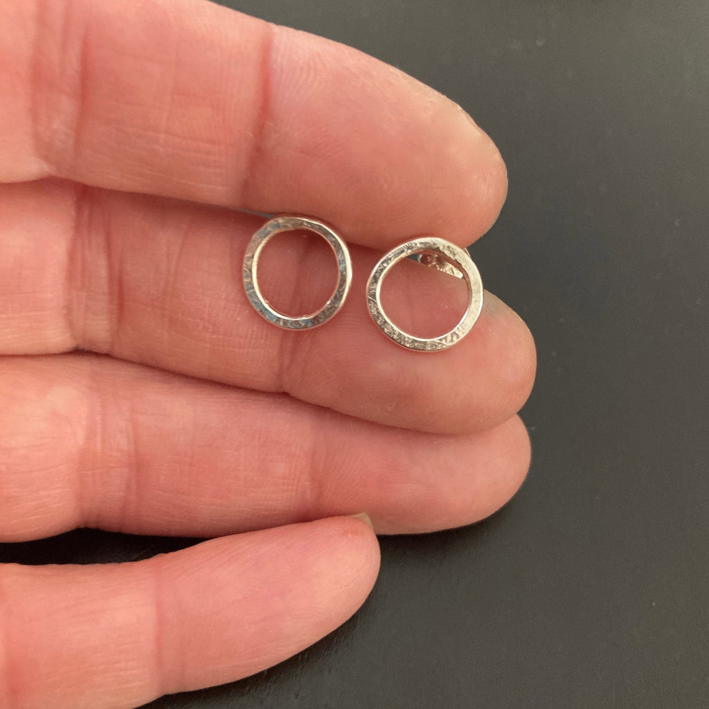 Tiny Minimalist Open Circle Stud Earrings