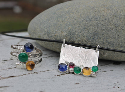 Tumbling Stones Necklace In Sterling Silver