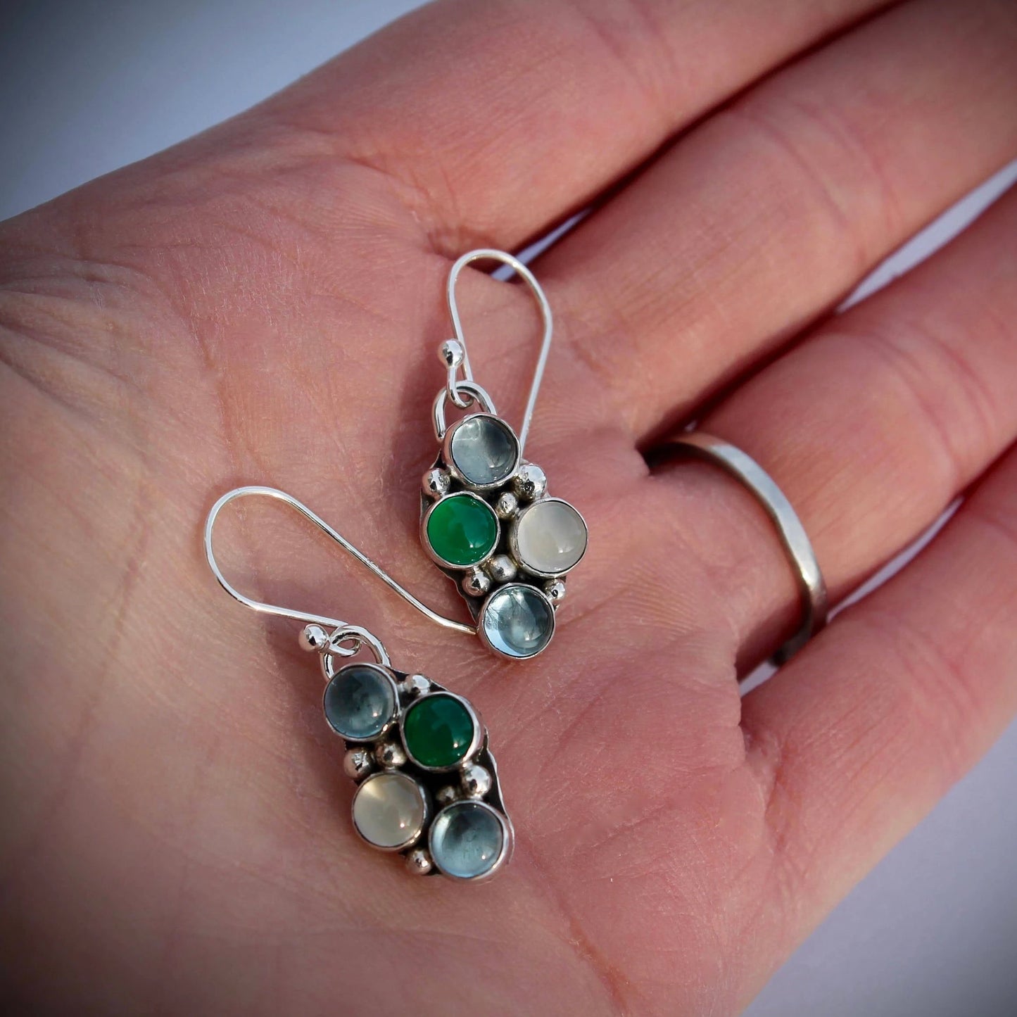 Birthstone or Multi-Stone Organic Earrings