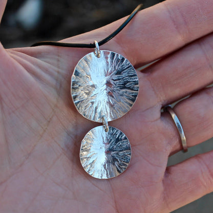 Double Circle Textured Necklace