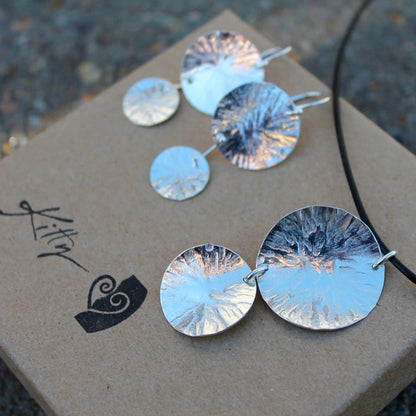 Double Circle Textured Necklace