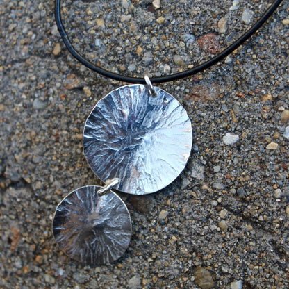 Double Circle Textured Necklace