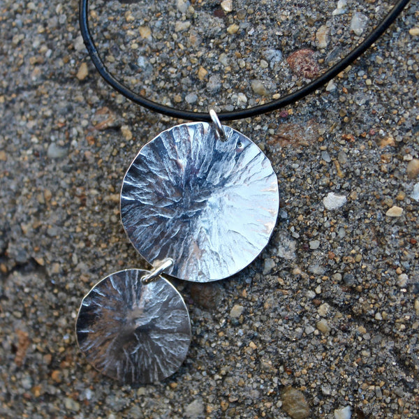 Double Circle Textured Necklace