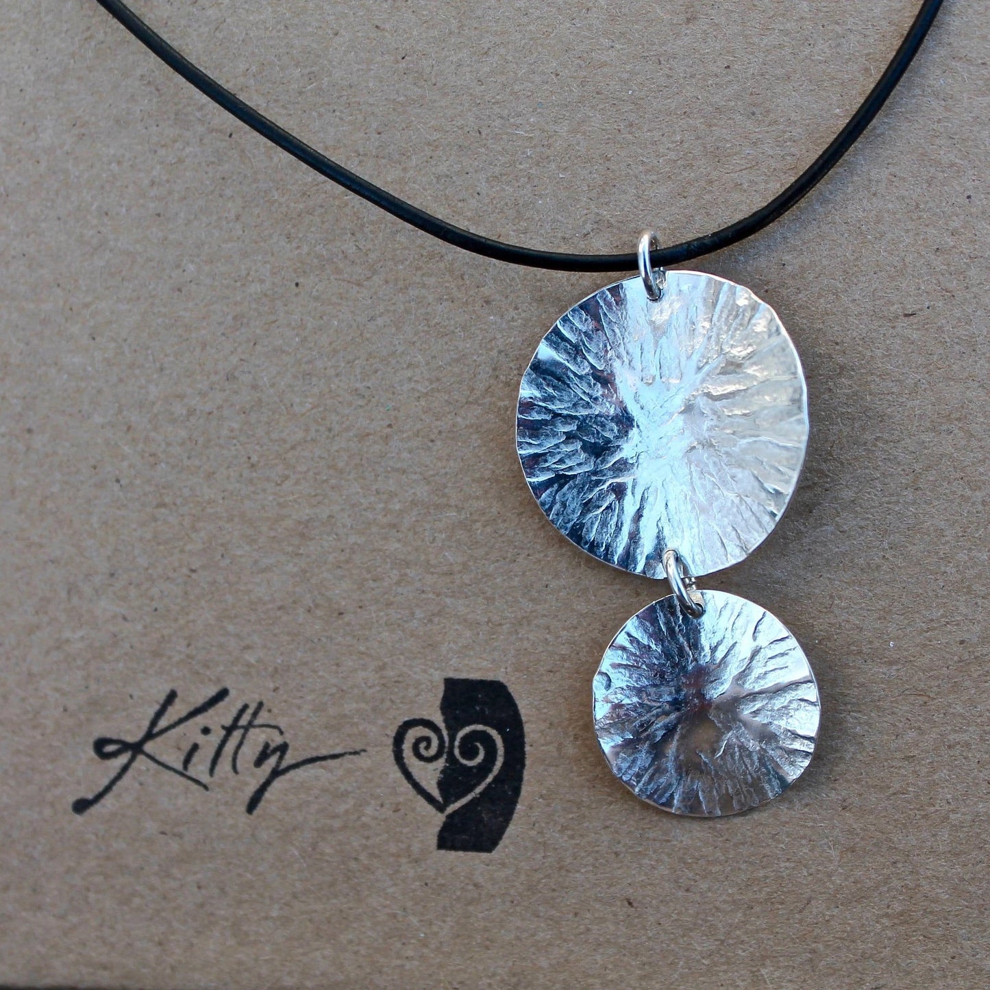 Double Circle Textured Necklace