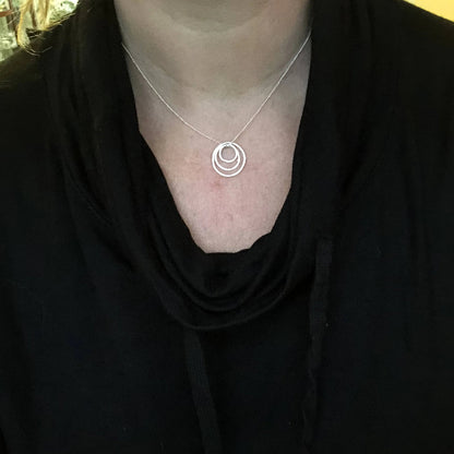 Three Circles Necklace in Silver