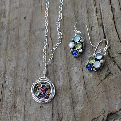 Nest Necklace with Birthstones or Multi Stone
