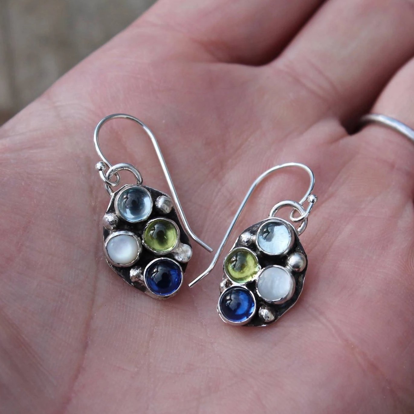 Birthstone or Multi-Stone Organic Earrings