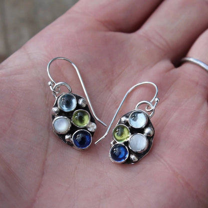 Birthstone or Multi-Stone Organic Earrings