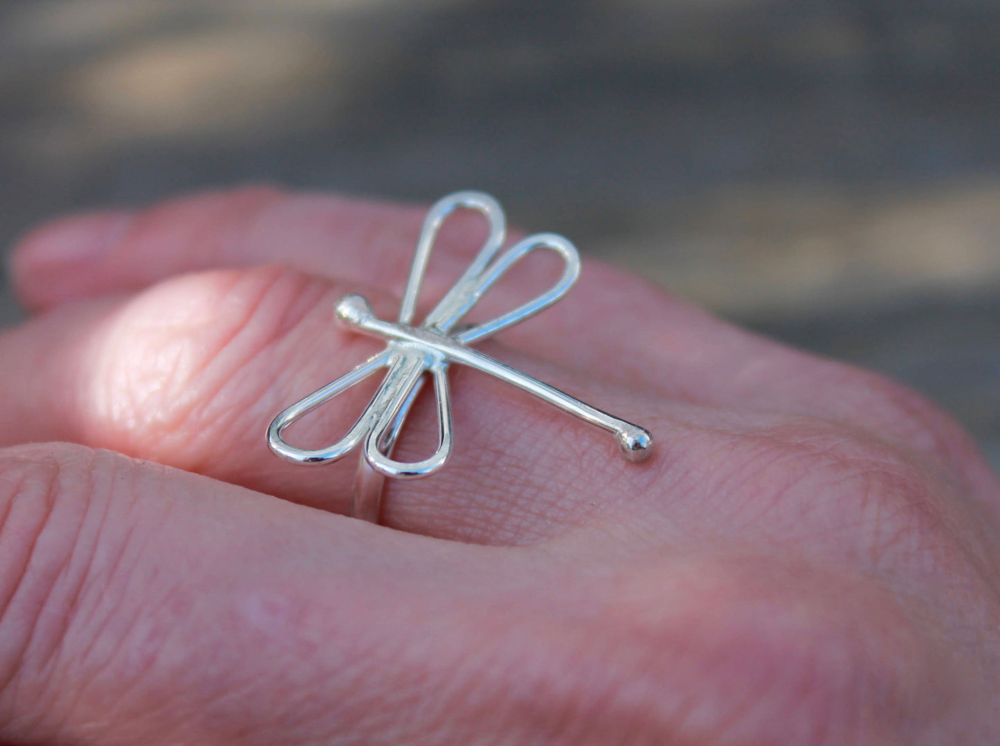 Dragonfly Ring in Silver
