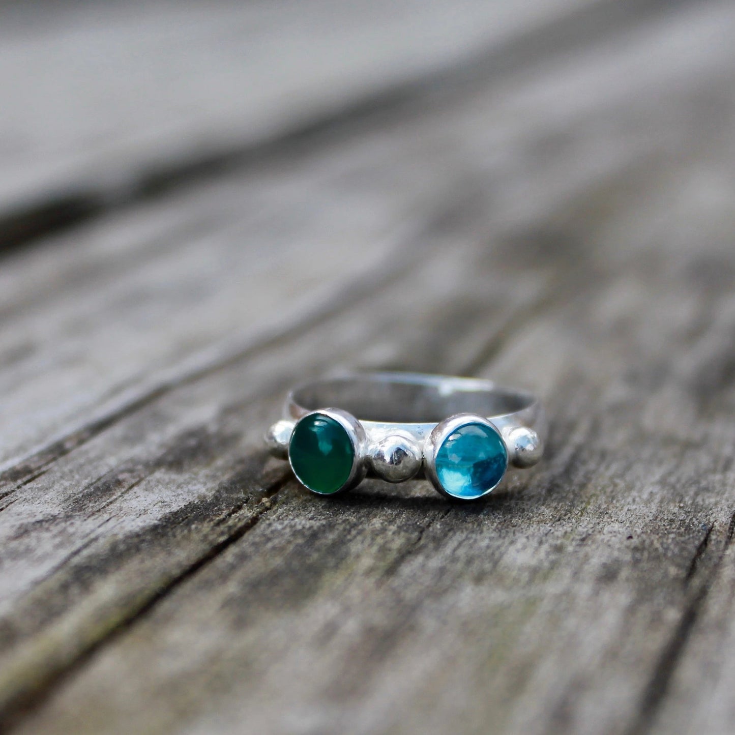 Three Stones Ring Band in Silver