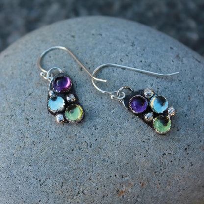 Birthstone or Multi-Stone Organic Earrings