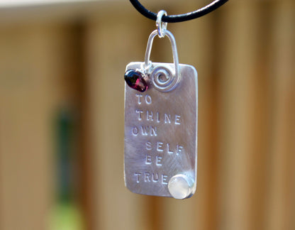 To Thine Own Self Be True Shakespeare Necklace