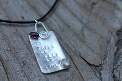 To Thine Own Self Be True Shakespeare Necklace