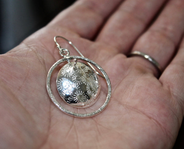Floating Dome Circle Earrings