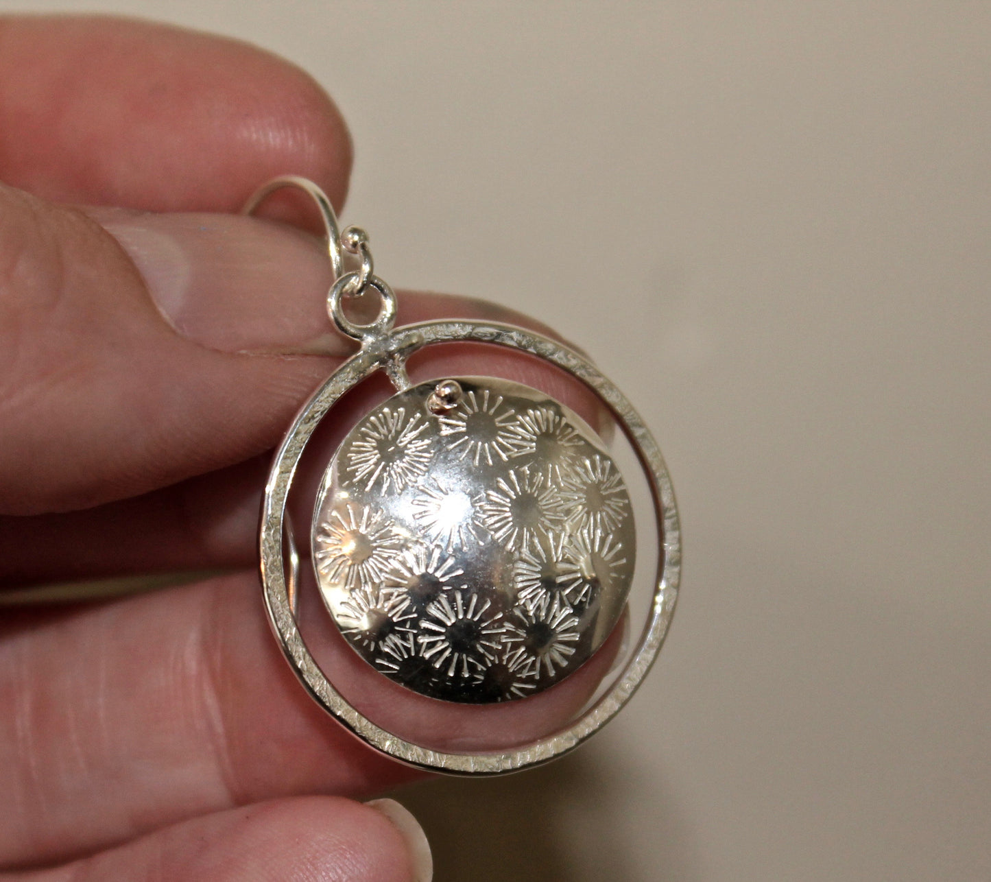 Floating Dome Circle Earrings