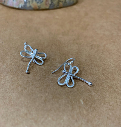 Little Silver Dragonfly Earrings