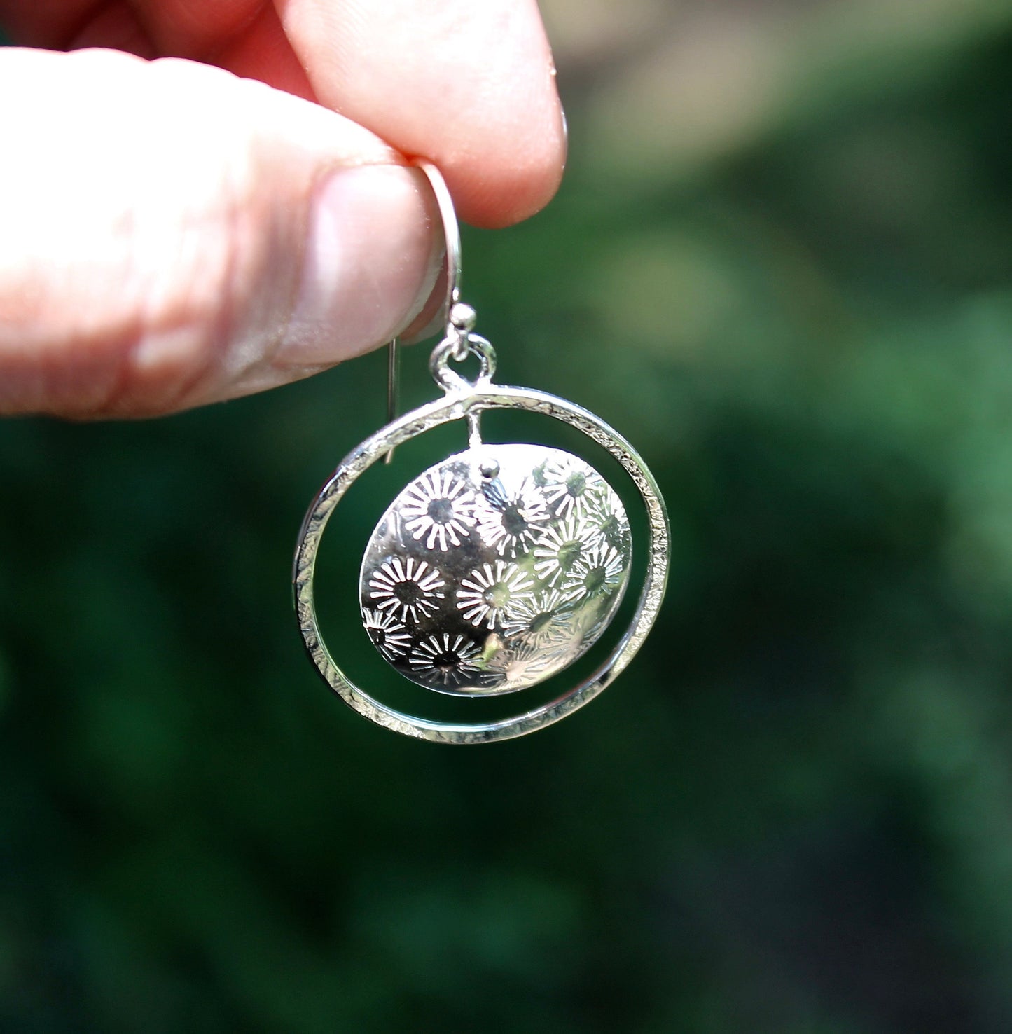 Floating Dome Circle Earrings